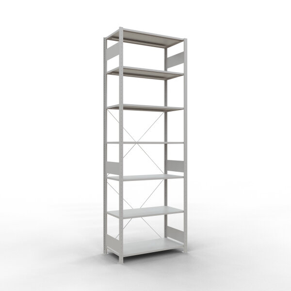 SB, Plug-in-Rack MULTIplus150, 3.000 x 1.000 x 500, 7 Shelves, Cross Brace, RAL 7035