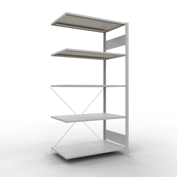 AB, Plug-in-Rack MULTIplus150, 2.000 x 1.000 x 600, 5 Shelves, Cross Brace, RAL 7035