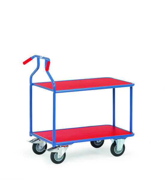 Optiliner-Tischwagen 3601  blau/rot Ladeflaeche 900 x 600 mm