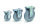 Bockrolle 125 x 38 mm mit Vollgummi-Bereifung BLAUGRAU