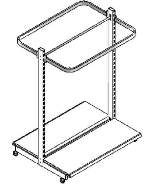 Fahrbares Regal & Konfektionsrahmen H140 B100 cm