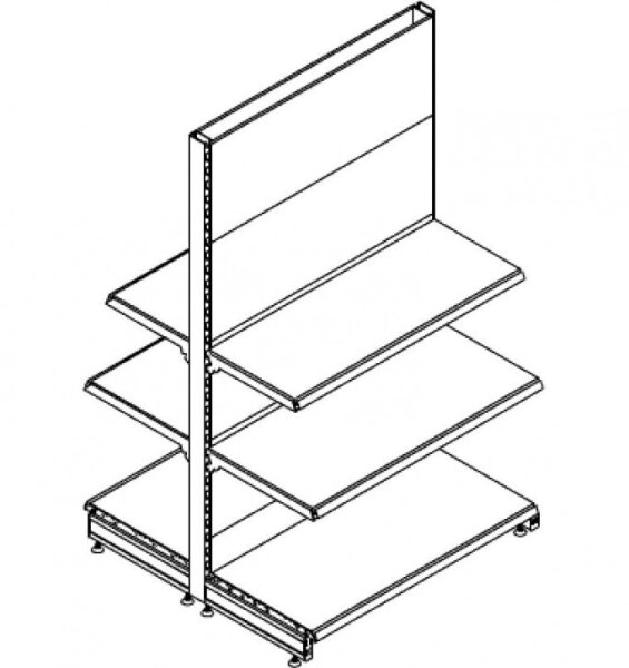 Gondel Rückwände glatt und 6 Fachboeden H180 T47  cm