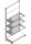 Wallshelf Basic with 3 glass shelves H220 T47 B100 cm jurawhite