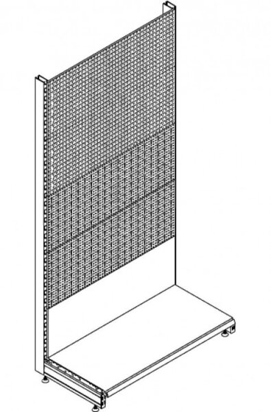 Wallshelf Basic with Rueckwand RL&SL&1Fachb H200 T47 B100 cm jurawhite