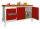 Werkbank 900x700x1500, links 1 Block, Schubl.: 3x100 mm + 1x200 mm; rechts: 2-türiger Schrank