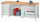 Werkbank 900x700x2000, links und rechts je 1 Block, Schubl.: 3x100 mm + 1x200 mm; mittig: 2-türiger Schrank
