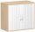 Anstell-Querrollladenschrank Oberboden 25 mm, mit Stellfüßen, abschließbar, 800x425x720, Silber/Buche