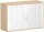 Anstell-Querrollladenschrank Oberboden 25 mm, mit Stellfüßen, abschließbar, 1200x425x720, Silber/Buche
