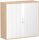 Querrollladenschrank Oberboden 25 mm, mit Standfüßen, abschließbar, 1200x425x1182, Silber/Buche