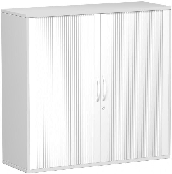 Querrollladenschrank Oberboden 25 mm, mit Standfüßen, abschließbar, 1200x425x1182, Silber/Lichtgrau