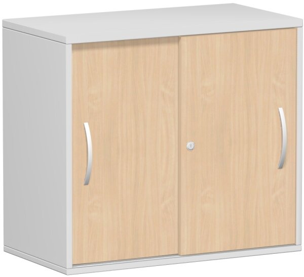 Anstell-SchiebetÃ¼renschrank Oberboden 25 mm, mit StellfÃ¼ÃŸen, abschlieÃŸbar, 800x425x720, Buche/Lichtgrau