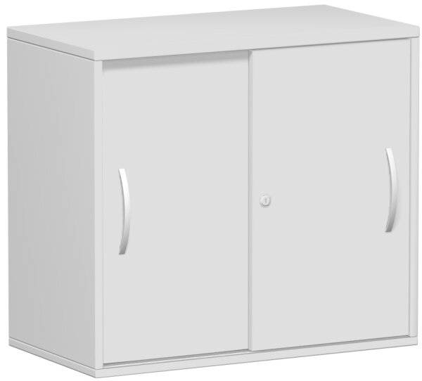 Anstell-SchiebetÃ¼renschrank Oberboden 25 mm, mit StellfÃ¼ÃŸen, abschlieÃŸbar, 800x425x720, Lichtgrau/Lichtgrau