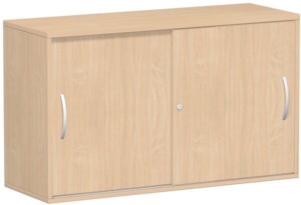 Anstell-SchiebetÃ¼renschrank Oberboden 25 mm, mit StellfÃ¼ÃŸen, abschlieÃŸbar, 1200x425x720, Buche/Buche