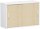 SchiebetÃ¼renschrank Oberboden 25 mm, mit StandfÃ¼ÃŸen, abschlieÃŸbar, 1200x425x798, Ahorn/WeiÃŸ