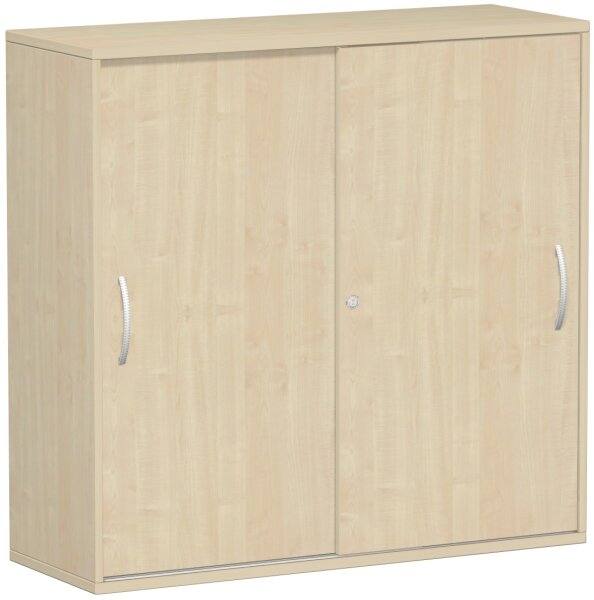 SchiebetÃ¼renschrank Oberboden 25 mm, mit StandfÃ¼ÃŸen, abschlieÃŸbar, 1200x425x1182, Ahorn/Ahorn