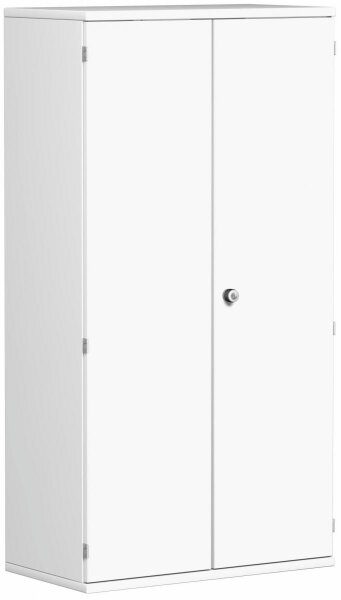 Garderobenschrank mit ausziehbarem Garderobenhalter, abschließbar, 800x425x1536, Weiß/Weiß