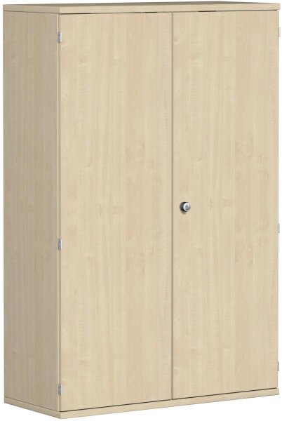Garderobenschrank mit ausziehbarem Garderobenhalter, mit Mittelseite und 3 Dekor-Einlegeböden, abschließbar, 1000x425x1536, Ahorn/Ahorn