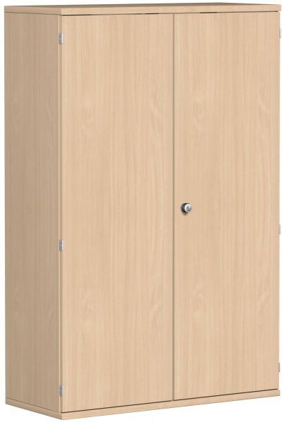 Garderobenschrank mit ausziehbarem Garderobenhalter, mit Mittelseite und 3 Dekor-Einlegeböden, abschließbar, 1000x425x1536, Buche/Buche