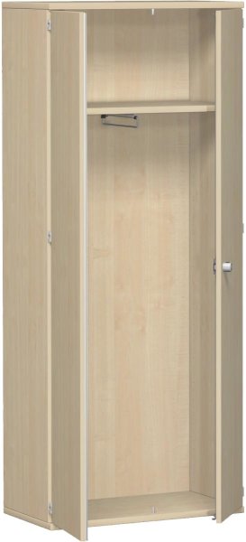 Garderobenschrank mit ausziehbarem Garderobenhalter, 1 Dekor-Einlegeboden, abschließbar, 800x425x1920, Ahorn/Ahorn