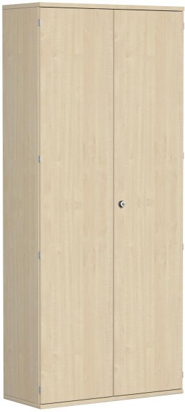 Garderobenschrank mit ausziehbarem Garderobenhalter, mit Mittelseite und 7 Dekor-Einlegeböden, abschließbar, 1000x425x2304, Ahorn/Ahorn
