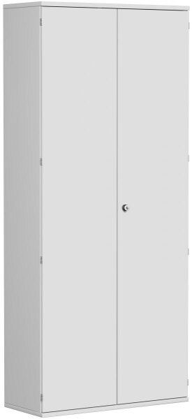 Garderobenschrank mit ausziehbarem Garderobenhalter, mit Mittelseite und 7 Dekor-Einlegeböden, abschließbar, 1000x425x2304, Lichtgrau/Lichtgrau