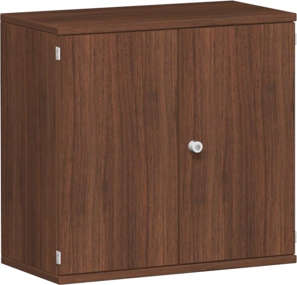 Flügeltürenschrank, 1 Dekor-Einlegeboden, abschließbar, 800x425x768, Nussbaum/Nussbaum