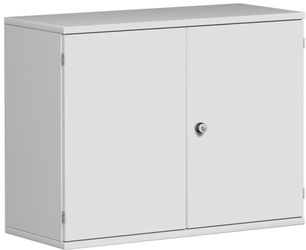 Flügeltürenschrank, 1 Dekor-Einlegeboden, abschließbar, 1000x425x768, Lichtgrau/Lichtgrau