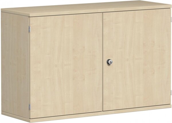 Flügeltürenschrank, 1 Dekor-Einlegeboden, abschließbar, 1200x425x768, Ahorn/Ahorn