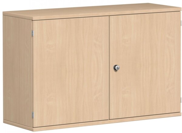 Flügeltürenschrank, 1 Dekor-Einlegeboden, abschließbar, 1200x425x768, Buche/Buche