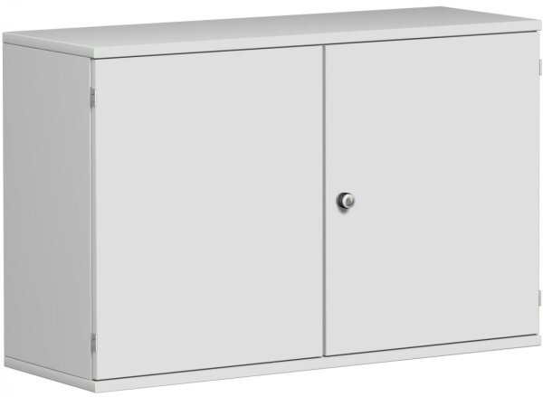 Flügeltürenschrank, 1 Dekor-Einlegeboden, abschließbar, 1200x425x768, Lichtgrau/Lichtgrau