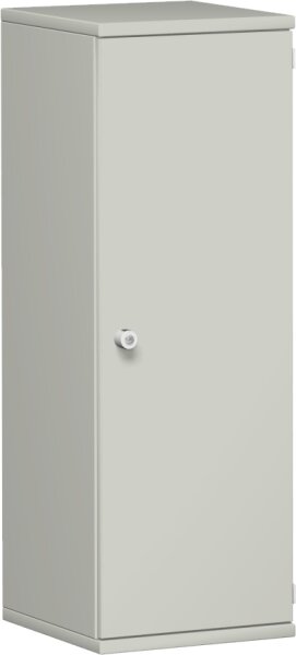 Flügeltürenschrank, 2 Dekor-Einlegeböden, abschließbar, Schloss links, 400x425x1152, Lichtgrau/Lichtgrau