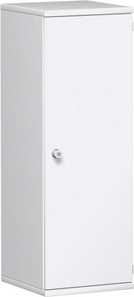 Flügeltürenschrank, 2 Dekor-Einlegeböden, abschließbar, Schloss links, 400x425x1152, Weiß/Weiß