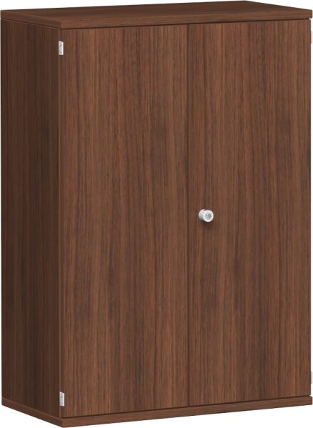 Flügeltürenschrank, 2 Dekor-Einlegeböden, abschließbar, 800x425x1152, Nussbaum/Nussbaum