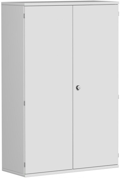 Flügeltürenschrank, 3 Dekor-Einlegeböden, abschließbar, 1000x425x1536, Lichtgrau/Lichtgrau