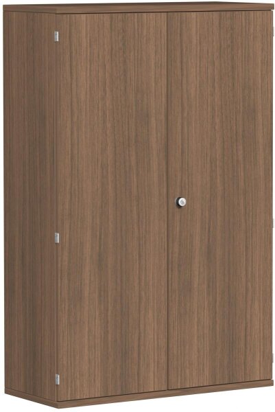 Flügeltürenschrank, 3 Dekor-Einlegeböden, abschließbar, 1000x425x1536, Nussbaum/Nussbaum