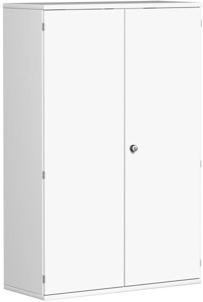 Flügeltürenschrank, 3 Dekor-Einlegeböden, abschließbar, 1000x425x1536, Weiß/Weiß