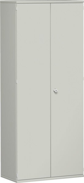 Flügeltürenschrank, 4 Dekor-Einlegeböden, abschließbar, 800x425x1920, Lichtgrau/Lichtgrau