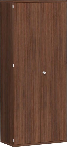 Flügeltürenschrank, 4 Dekor-Einlegeböden, abschließbar, 800x425x1920, Nussbaum/Nussbaum
