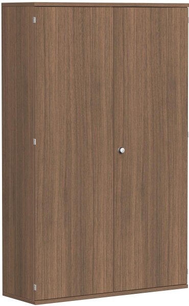 Flügeltürenschrank, 4 Dekor-Einlegeböden, abschließbar, 1200x425x1920, Nussbaum/Nussbaum
