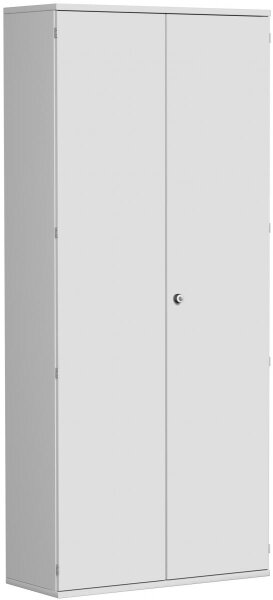 Flügeltürenschrank, 5 Dekor-Einlegeböden, abschließbar, 1000x425x2304, Lichtgrau/Lichtgrau