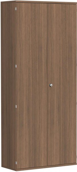 Flügeltürenschrank, 5 Dekor-Einlegeböden, abschließbar, 1000x425x2304, Nussbaum/Nussbaum