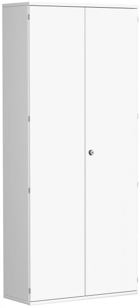 Flügeltürenschrank, 5 Dekor-Einlegeböden, abschließbar, 1000x425x2304, Weiß/Weiß