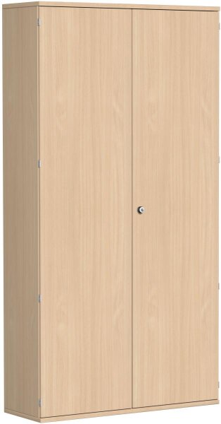 Flügeltürenschrank, 5 Dekor-Einlegeböden, abschließbar, 1200x425x2304, Buche/Buche