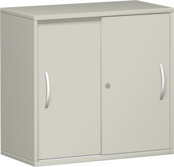Schiebetürenschrank, 1 Dekor-Einlegeboden, abschließbar, 800x425x768, Lichtgrau/Lichtgrau