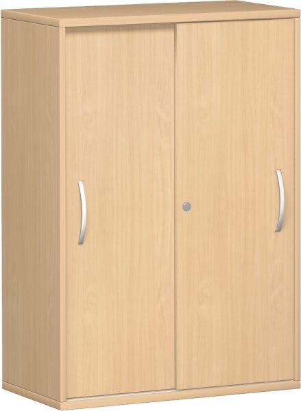 Schiebetürenschrank, 2 Dekor-Einlegeböden, abschließbar, 800x425x1152, Buche/Buche