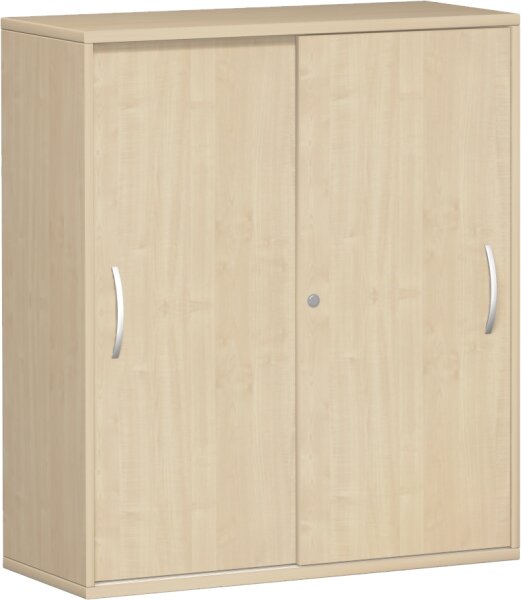 Schiebetürenschrank mit Mittelseite, 4 Dekor-Einlegeböden, abschließbar, 1000x425x1152, Ahorn/Ahorn