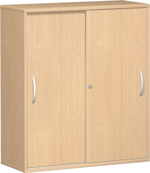 Schiebetürenschrank mit Mittelseite, 4 Dekor-Einlegeböden, abschließbar, 1000x425x1152, Buche/Buche