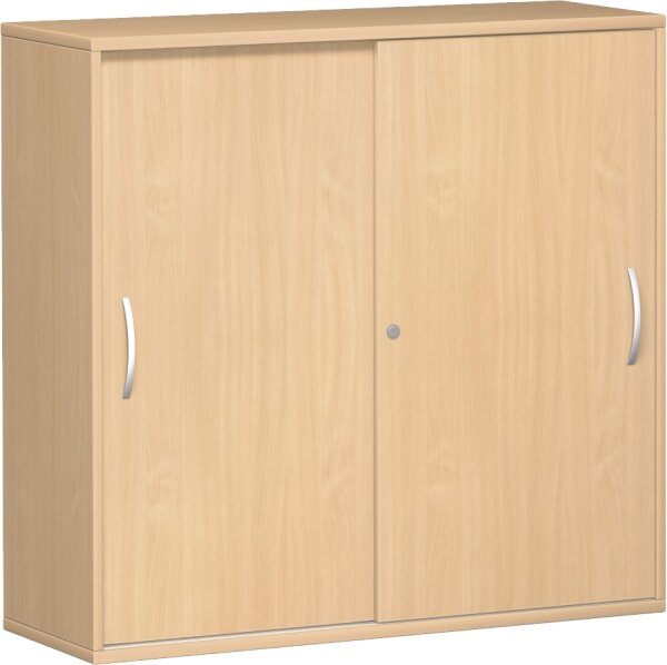 Schiebetürenschrank mit Mittelseite, 4 Dekor-Einlegeböden, abschließbar, 1200x425x1152, Buche/Buche