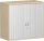 Anstell-Querrollladenschrank, 1 Dekor-Einlegeboden, mit Stellfüßen, abschließbar, 800x425x720, Silber/Ahorn