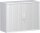 Anstell-Querrollladenschrank, 1 Dekor-Einlegeboden, mit Stellfüßen, abschließbar, 1000x425x720, Silber/Weiß